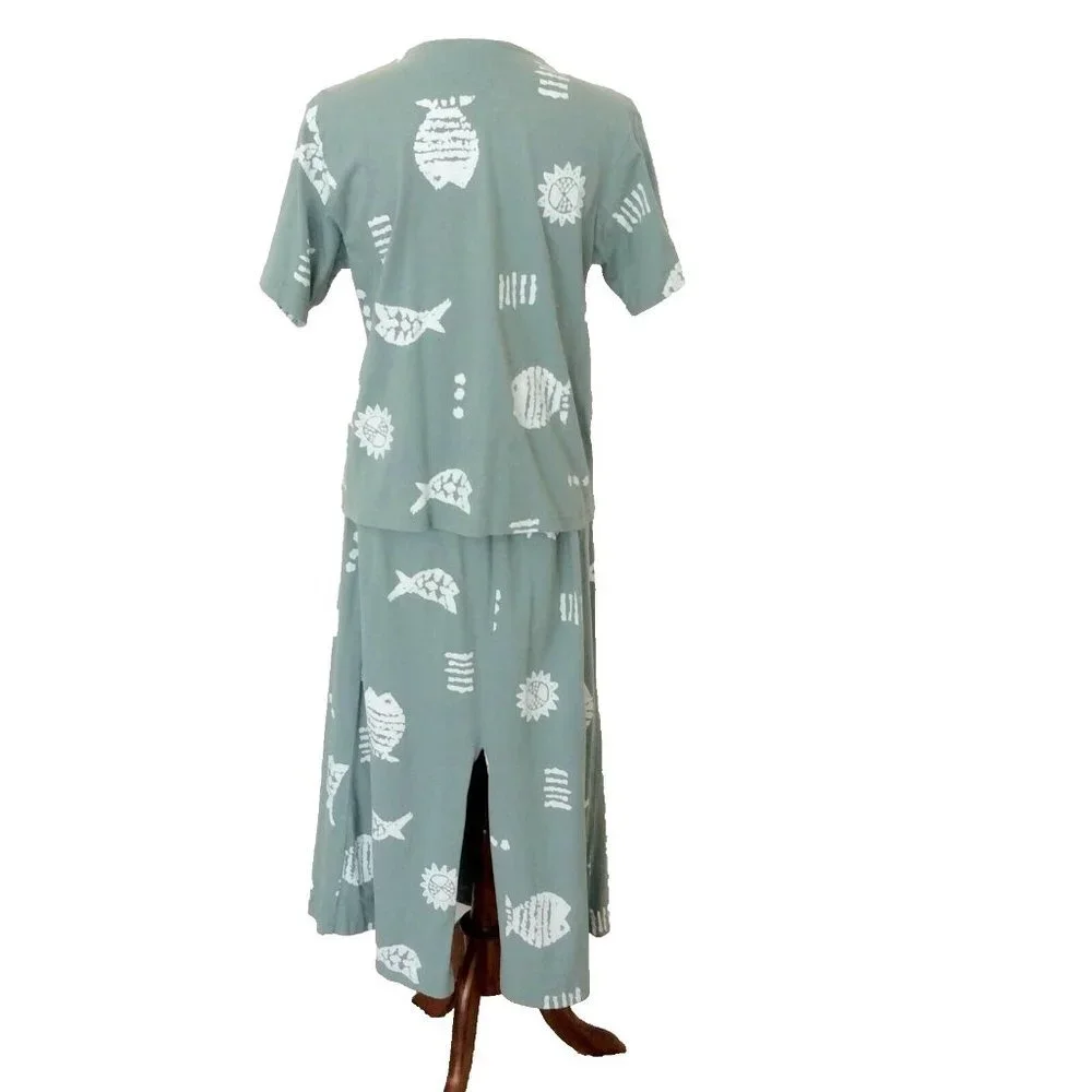 Easy Apparel Seafoam Green Medium Beachy Maxi Skirt & Jacket